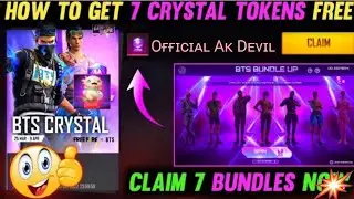 FREE BTS CRYSTAL BUNDLE  UP EVENT😱/FREE FIRE NEW EVENT/7 BTS BUNDLE FREE FIRE🥳/ FREE FREE