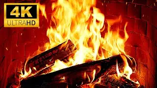🔥 Crackling Fire in the Night | Vivid 4K Fireplace with deep relaxing sounds | Cozy Fireplace Space