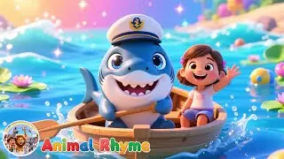 Row Row Baby Shark Boat Action Song | Bella's Fun Rowing, Splashing, and Waving Movement