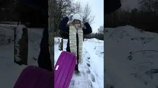 Ruby&rsquo;s school was closed so we had a snow day! Sledging down our local pit tip - we both had a go! 