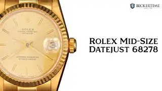 Ladies 31mm MidSize Rolex 18K Yellow Gold Datejust President 68278
