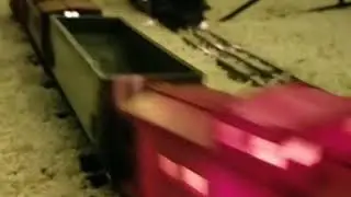 Postwar American flyer steam engine around the Christmas Tree