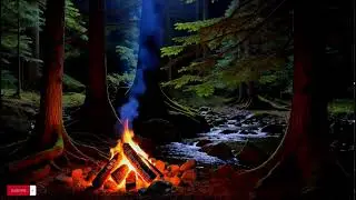 Moonlit Cave Campfire ASMR 🔥 River Sounds & Nature Ambience for Deep Sleep (No Music)