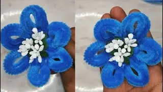 VERY SIMPLE WAY😍👍🫰to make flowers from pipe cleaner simple flower design