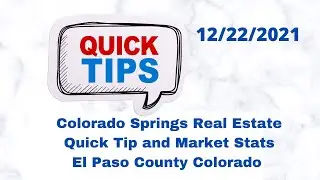 Real Estate Quick Tips | Colorado Springs Real Estate Market Stats, Wednesday Dec 22, 2021 | #shorts