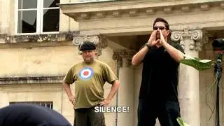 Dom Joly shouting at the French in Bordeaux