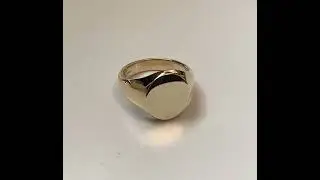 9ct Solid Gold 16X13mm Oval Signet Ring  