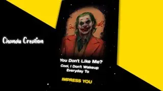 Best Joker Quotes Whatsapp status|| JOKER Attitude || Black screen Video||