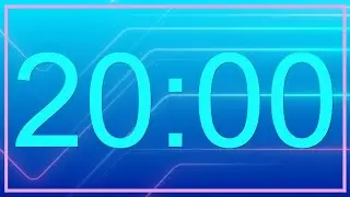 80's Blue Neon Lines- Classroom Silent Reading Timer with Alarm