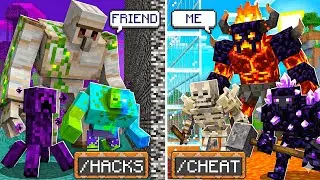 I Cheated with OP BOSSES in a Mob Battle VS My FRIEND