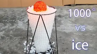 Red-hot iron ball vs. ice