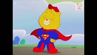 Care Bears Adventures in Care-A-Lot Funshine Bear Superman Bear Costumes At Grumpy Bear Angry 