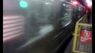 Manhattan Bound R62A 7  Train Departs Queenboro Plaza ( Night Time)