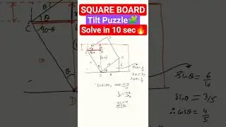 A square board side 10 centimeters standing vertically is tilted to left so that the bottom