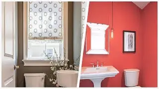 75 Blue Floor And Brown Floor Powder Room Design Ideas You'll Love 💎