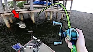 This DOCK is filled with BIG AGGRESSIVE BASS! (Lake Bass Fishing)