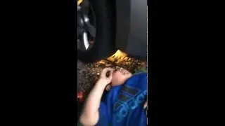 My son's FIRST oil change!