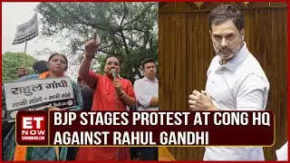BJP Stages Protest Against Rahul Gandhi Outside Congress HQ For Remarks Against Hindus | Top News