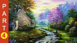 A pretty woodland garden in springtime painting - Part 4