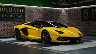 Yellow Lamborghini Aventador SVJ Roadster at Dourado Luxury Cars!