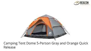 Camping Tent Dome 5-Person Gray and Orange Quick Release