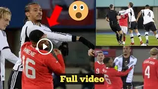 Leroy Sane hat gegen &Ouml;sterreich gegen Deutschland eine rote Karte wegen Shove on Mwene