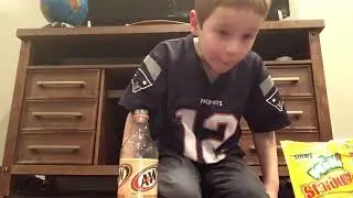 Trying sour mini starburst with root beer cream soda gone wrong *almost threw up*