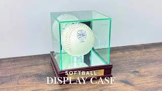 Glass Softball Display Case &ndash; UV-Protected & Customizable for Collectors!