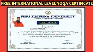 Yoga Certificate | International Yoga Certificate | Free Online Government Certificate | Free Course