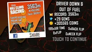 Hill Climb Racing 1.64.0 (120 fps): Kiddie Express + Volcano 3563m (full run)