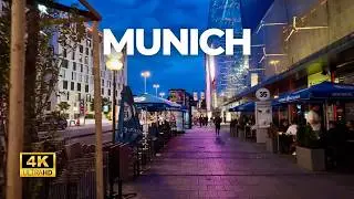 Munich, Germany - Summer Night Walk  - 4K