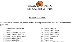 Gluten Free Statement🌎🦅 Forever Living Products International   | By SayyedFlp ☺️