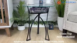 Model # 1384-0035 Amethyst Geode Side Table by BrazilGems.com 🏷 FOR SALE🛍🛒Shop Now