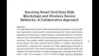 Securing Smart Grid Data With Blockchain and Wireless Sensor Networks A Collaborative Approach