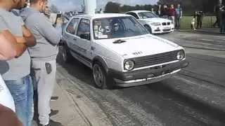 1200 HP VW Golf 2 FRT Motorsport Fast Acceleration & Almost lose control at 4th gear