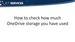 OneDrive - How to check how much storage you have used