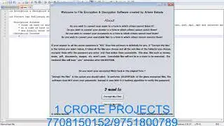 Encryption & Decryption Of Text File , Audio And Video Using Java - 1Crore Projects