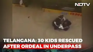 Watch: 30 Schoolchildren Rescued From Bus In Flooded Telangana Underpass