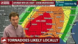 SEVERE STORMS EXPECTED SATURDAY; STRONG TORNADOES POSSIBLE...