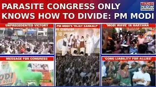 PM Modi Tears Into Congress Post Haryana Win, Calls Grand-Old-Party 'Parasite' In Victory Speech