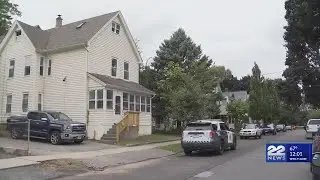 Police tape outside home on Erline Street in Chicopee