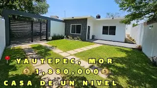 BELLA Y ACOGEDORA CASA🏡 DE UN NIVEL, EN YAUTEPEC MORELOS 📍