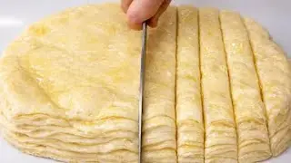 Боже как вкусно❗️Мука + Вода❗️ Мы потратили годы, пытаясь это сделать. Воздушные, слоистые пирожные.