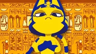 Egyptian yellow cat dancing