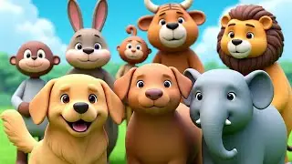 जानवरों की मज़ेदार कविता 🐯 बच्चों के लिए हिंदी राइम | Animal Rhymes in Hindi | Kids Poem#aninalsong