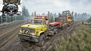 SnowRunner - Driving Chevrolet Kodiak C70 With Heavy Cargo Loaded Trailer | Logitech G29 Gameplay