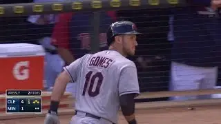 CLE@MIN: Gomes' sacrifice fly puts Tribe up 5-1