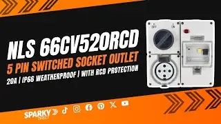 NLS 66CV520RCD | 5 Pin 20A Switched Socket Outlet | IP66 with RCD Protection