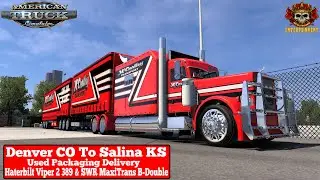 ATS 1.50 | Denver CO To Salina KS | Haterbilt Viper 2 389 & SWR MaxiTrans B Double | 4K #scssoftware