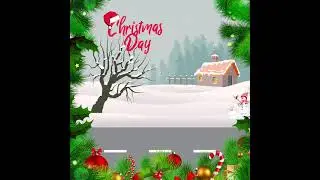 Merry Christmas Day Greeting Card With Christmas Tree Post | Merry Christmas Corporate Holiday Cards